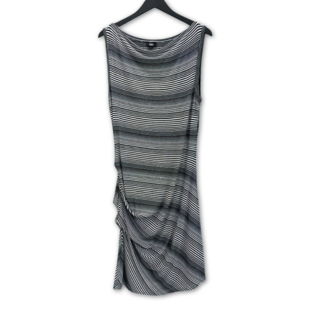 Mossimo Tank Dress‎ Womens XL Black White Striped Sleeveless Summer Knit Midi